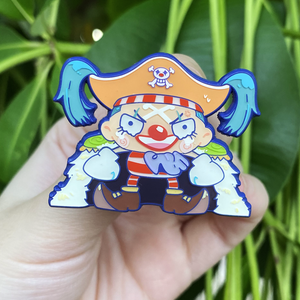 Funny clown man pin