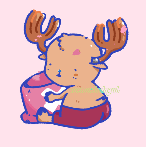 deer with hat holo sticker