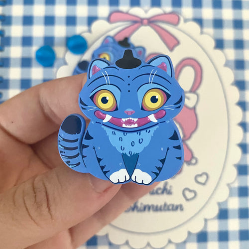 Blue tiger enamel pin