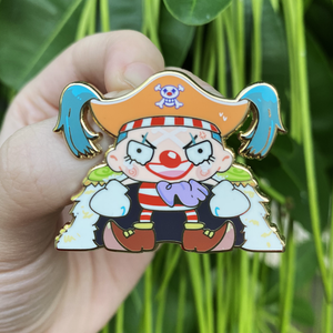 Funny clown man pin