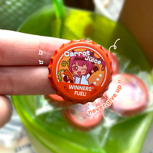 Carrot Juice bottle cap pin