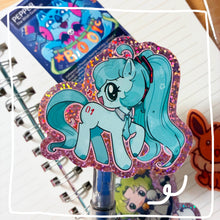 Load image into Gallery viewer, Miku "Future Melody" pony glitter sticker