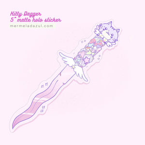Kitty Dagger matte Holo Sticker