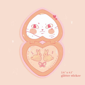 Stunning Handsome Chubby Cat Glitter Sticker